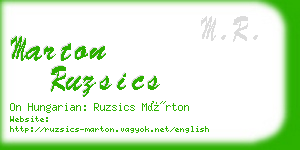 marton ruzsics business card